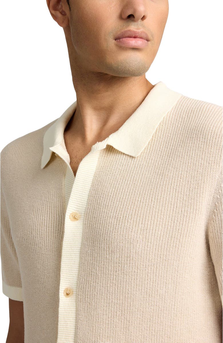 Onia Cotton Linen Button Up Sweater, Alternate, color, Stone/Egret