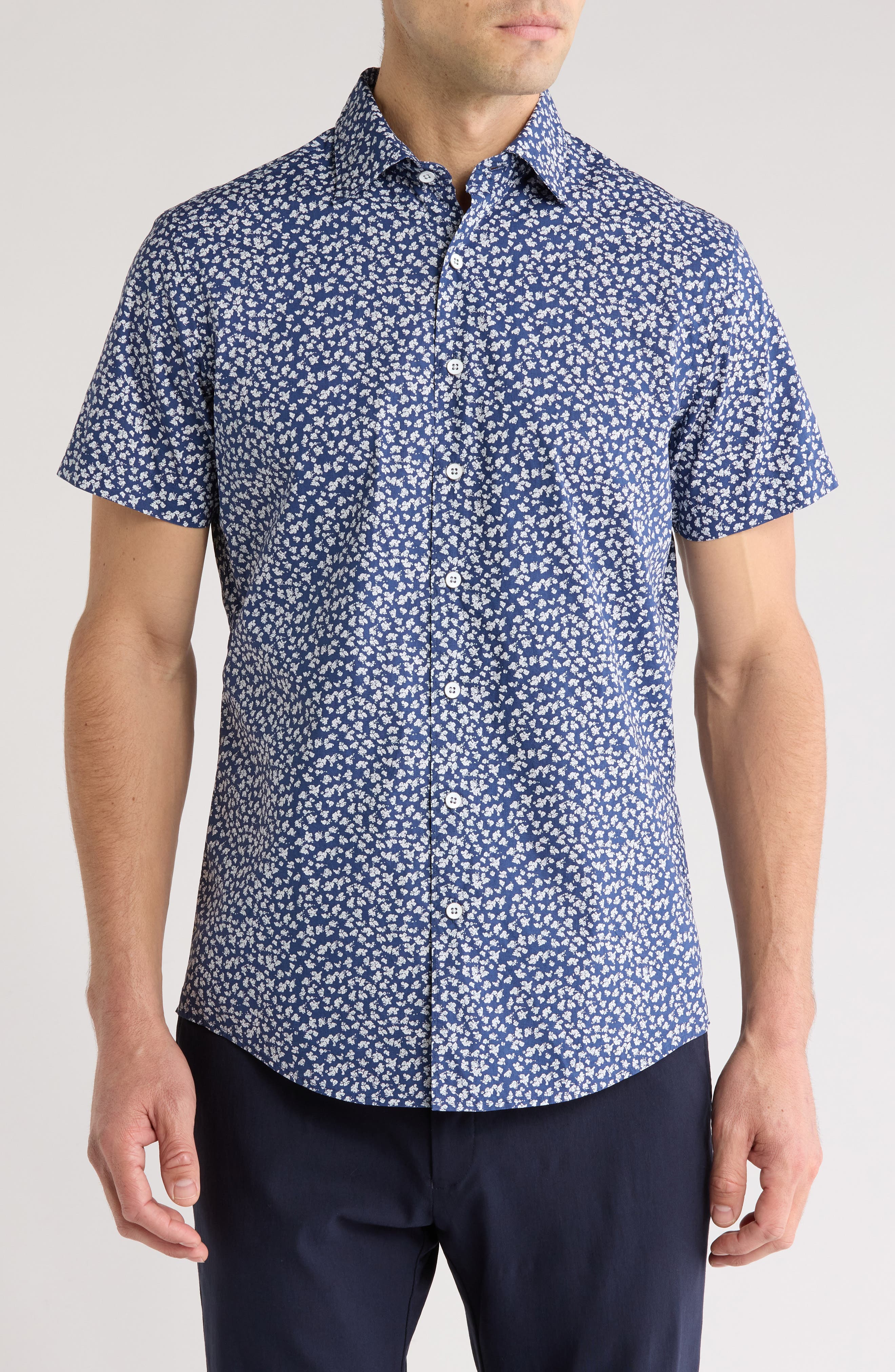 Rodd & Gunn Thatcher Crescent Trim Fit Short Sleeve Button-Up Shirt