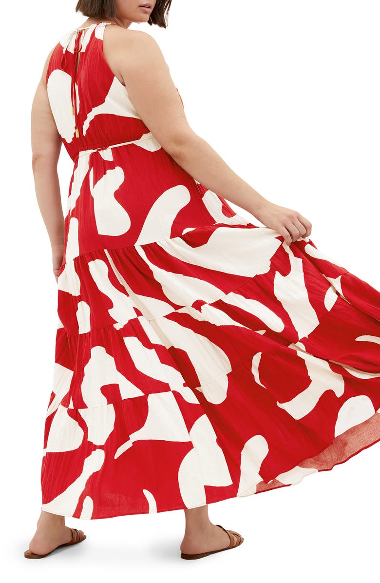 City Chic Island Getaway Tiered Maxi Dress, Alternate, color, 