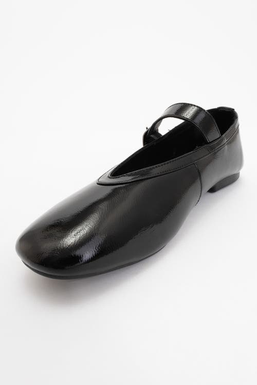 Forever & Always Shoes Matilda Leather Mary Jane Flats In Black Patent Leather