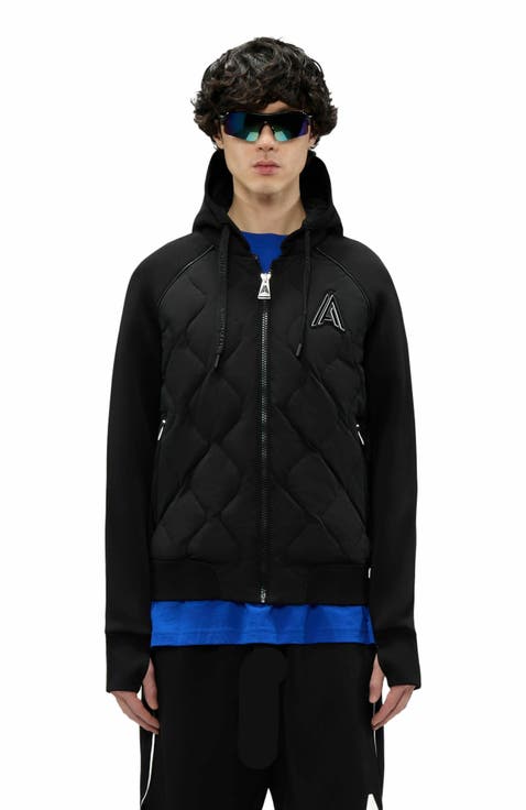 Men's Bornant Hybrid Insulated Bomber Jacket with Removable Hood