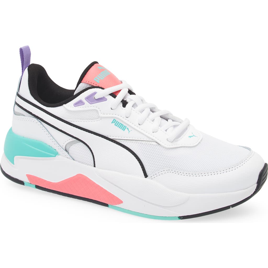Puma X-ray Clean Sneaker In White- Black-aquatic