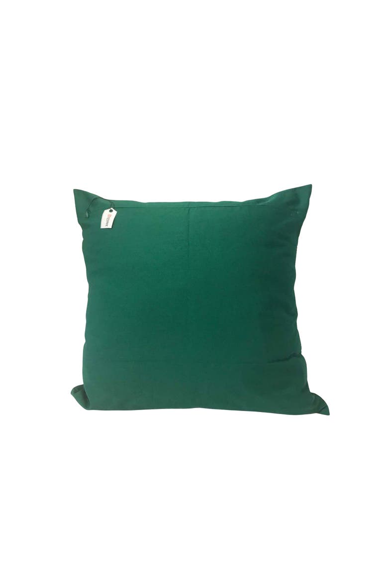 Handwoven Ikat Pillow Cover, Alternate, color, Green and Yellow