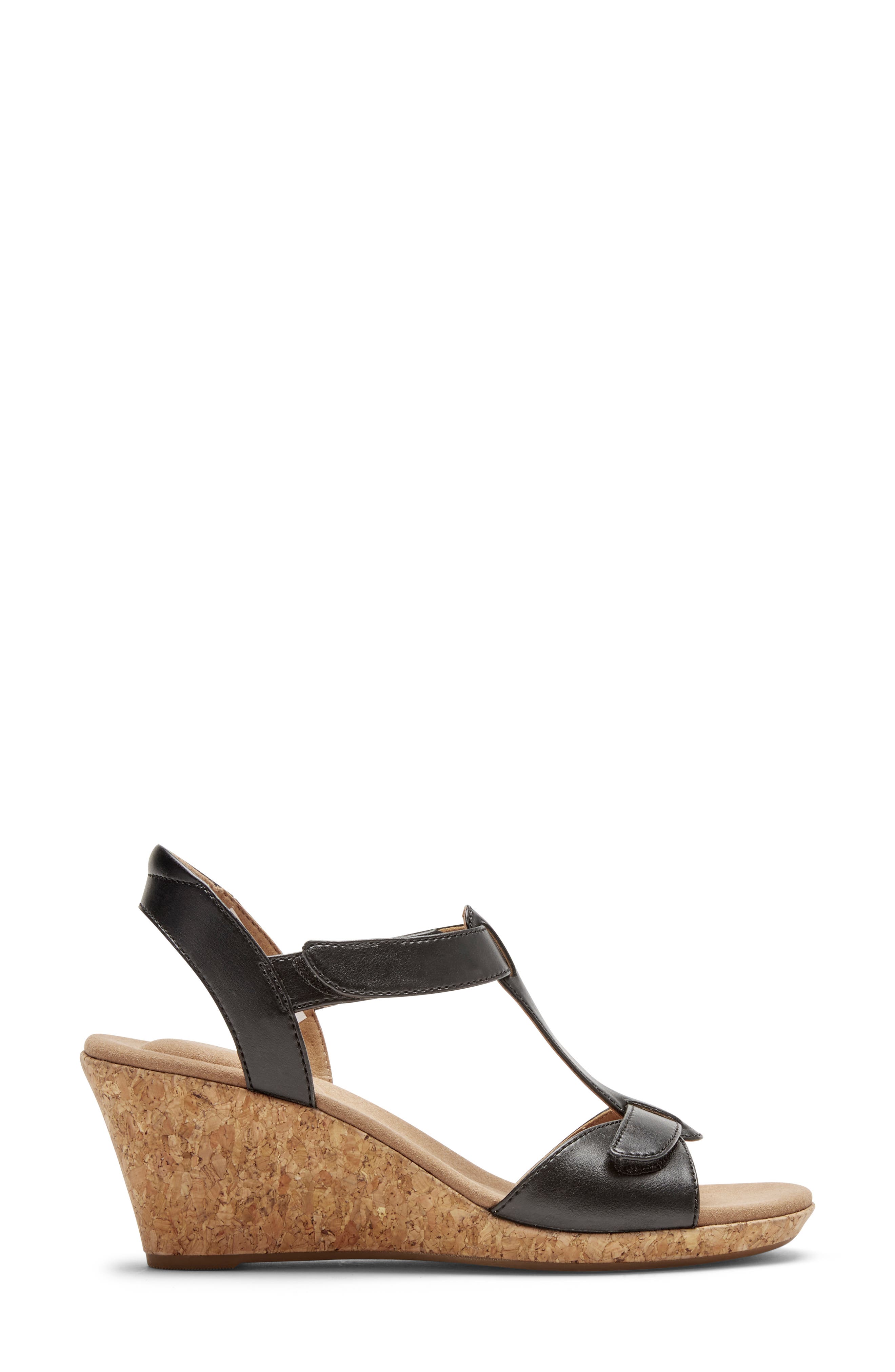 Rockport Blanca T-Strap Wedge Sandal - Wide Width Available, Alternate, color, 
