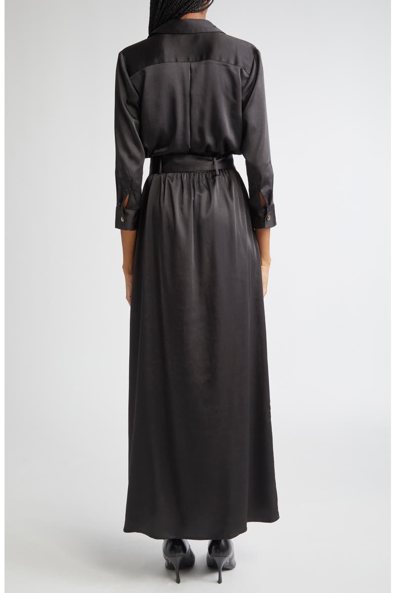 Uriah Button Belted Maxi Shirtdress, Alternate, color, BLACK