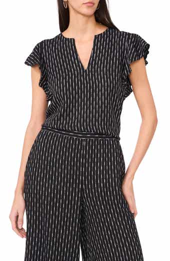 Vince Camuto Print Ruffle Sleeve Top