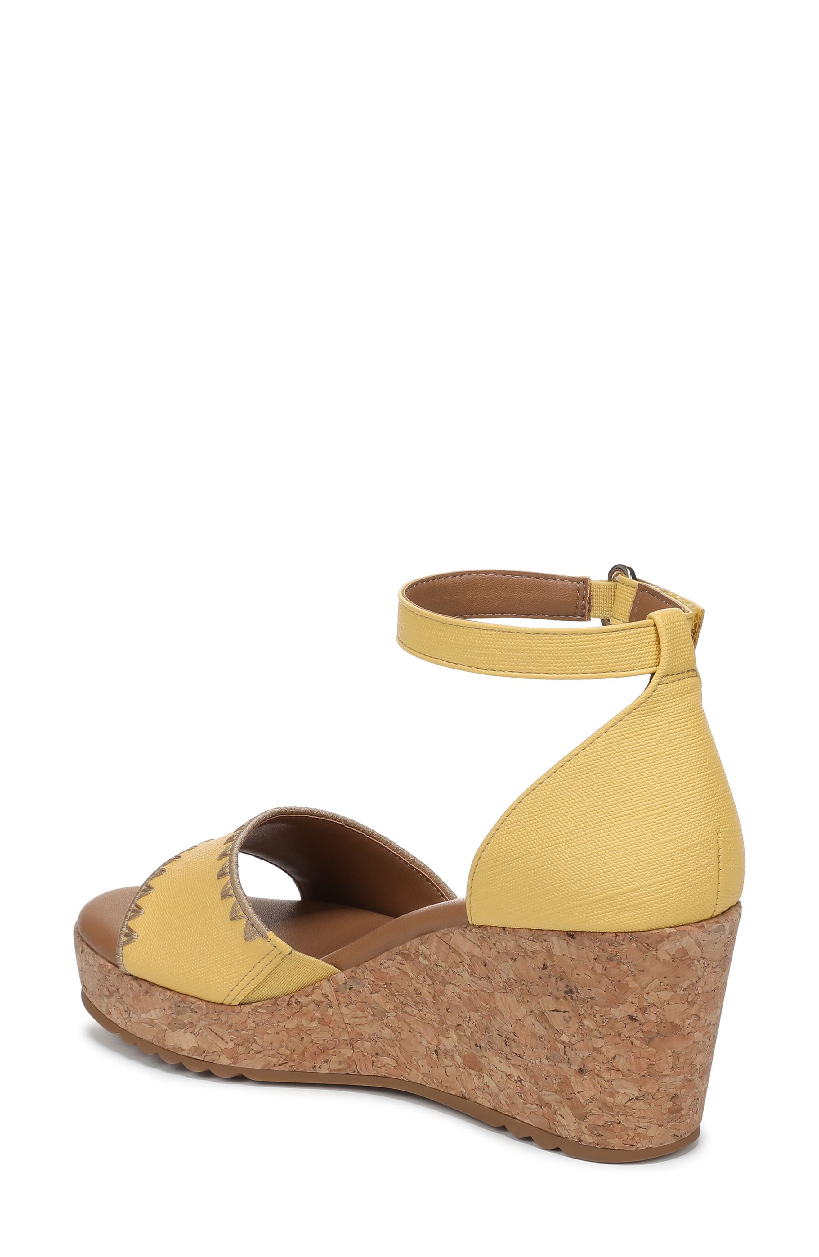 Olly Platform Wedge Sandal, Alternate, color, YELLOW FAUX TWILL