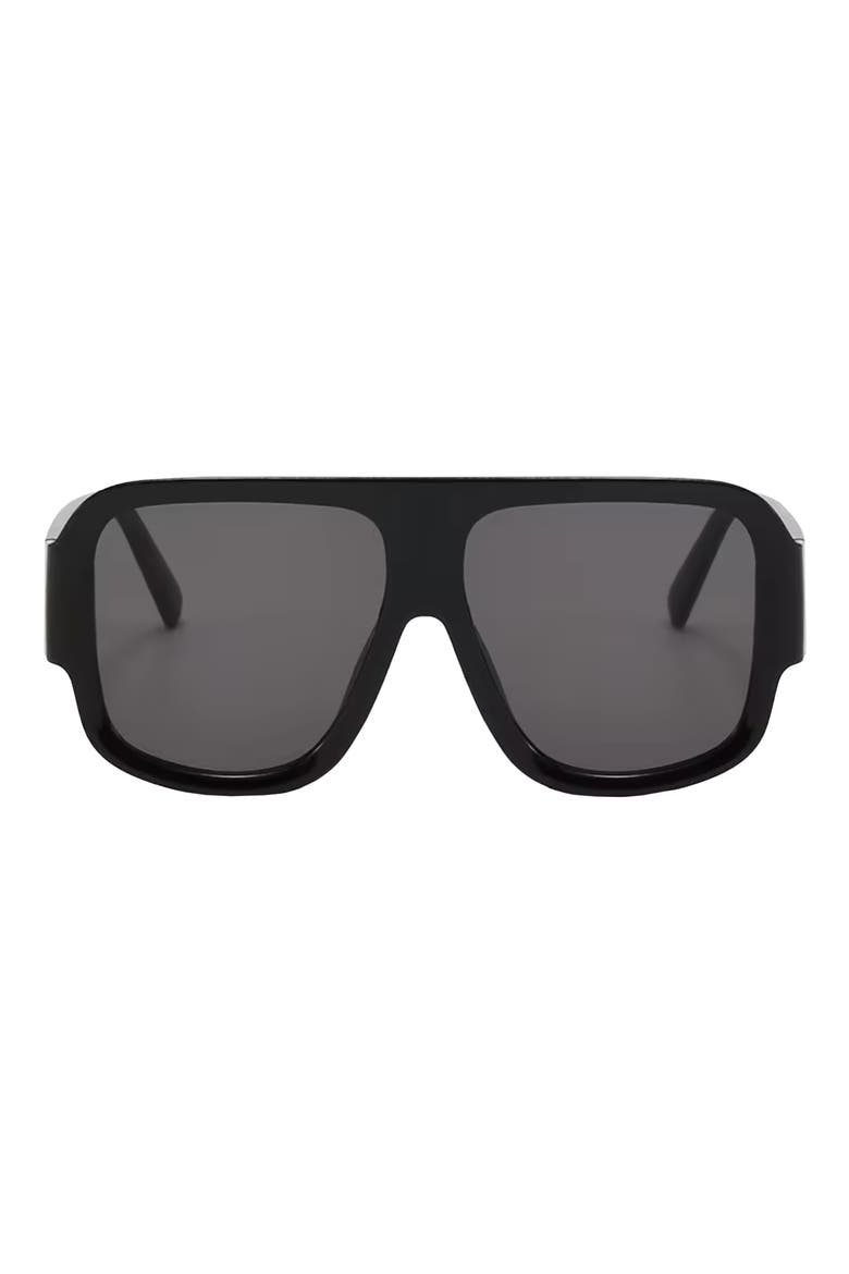Rosie 57mm Polarized Aviator Sunglasses, Main, color, BLACK