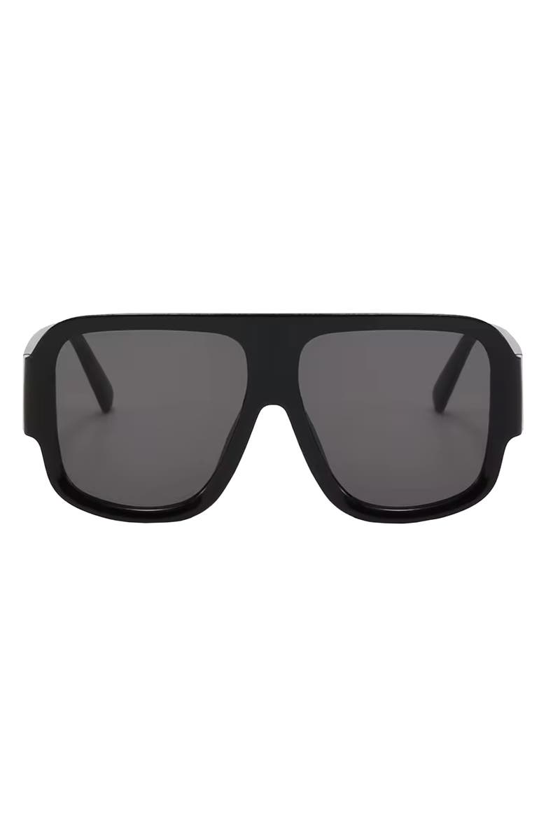 Fifth & Ninth Rosie 57mm Polarized Aviator Sunglasses, Main, color, Black