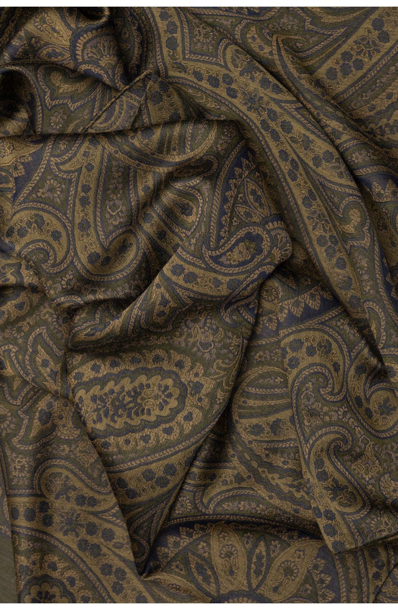 Elizabetta Leone - Wool Silk Scarf for Men, Alternate, color, Olive Green