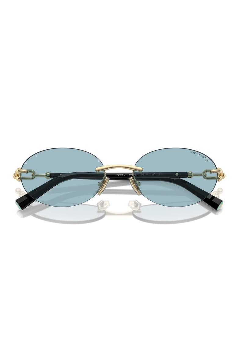 56mm Oval Sunglasses, Alternate, color, PALE GOLD