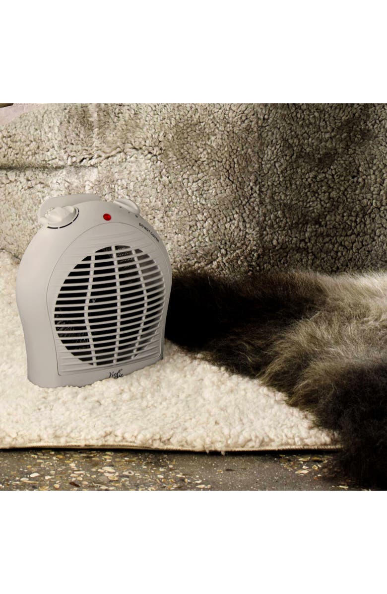 Vie Air 1500W Portable 2-Settings White Fan Heater with Adjustable Thermostat, Alternate, color, White