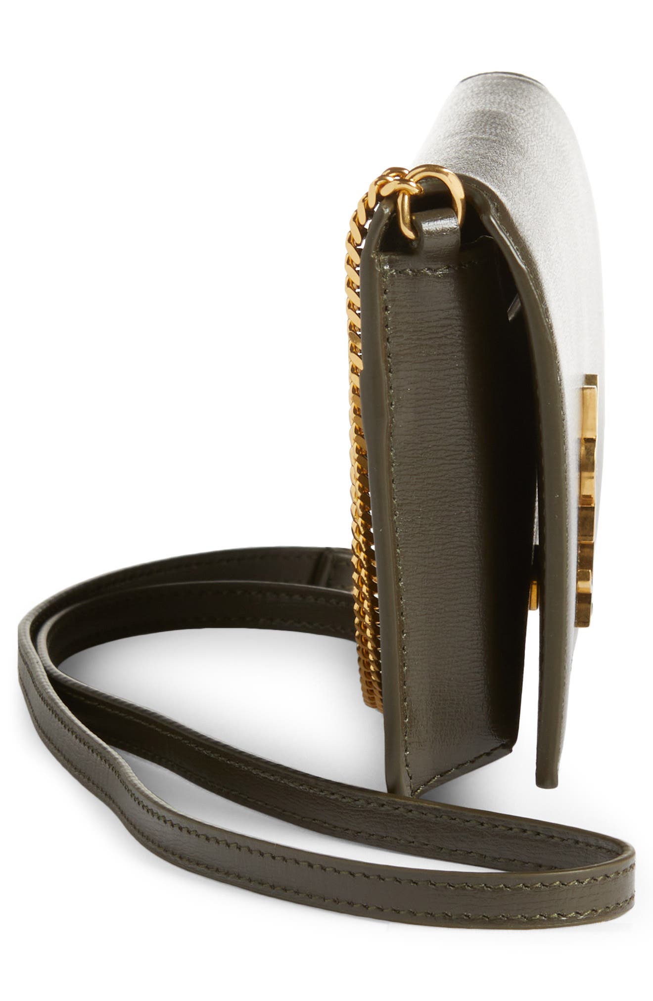 Saint Laurent Monogram Phone Shoulder Bag, Alternate, color, Light Musk