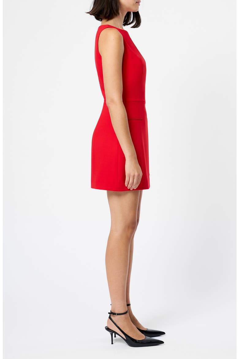 Whisper Boatneck Minidress, Alternate, color, CRIMSON RED