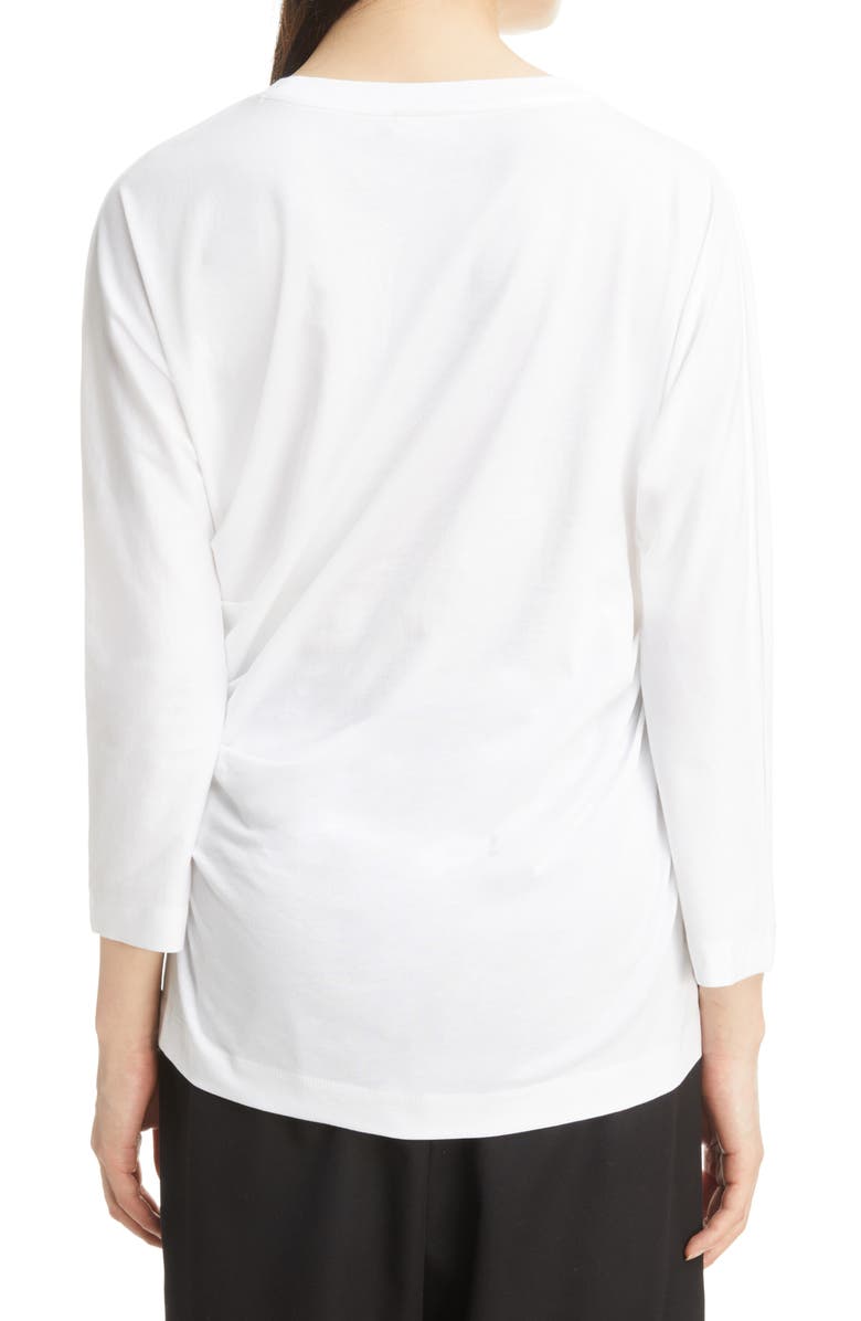Dries Van Noten Helfar Draped Jersey Top, Alternate, color, White 1