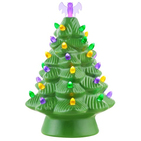 12 in. Ceramic Halloween Tree - Green