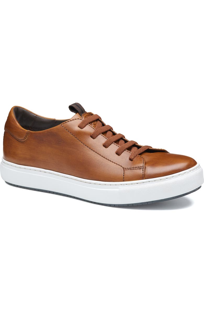 Johnston & Murphy Anson Lace To Toe Sneaker, Main, color, Brown Hand-Stained Calfskin