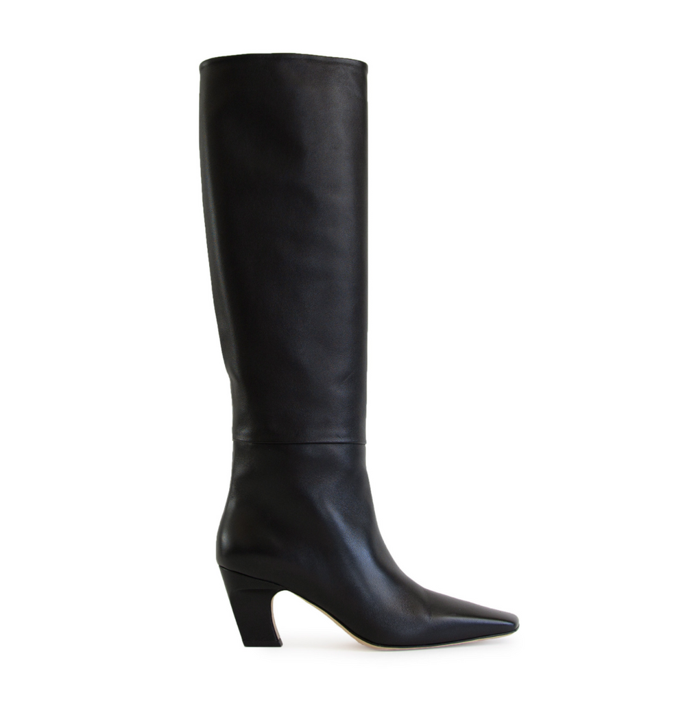 Meg Knee Boot, Main, color, Black Nappa