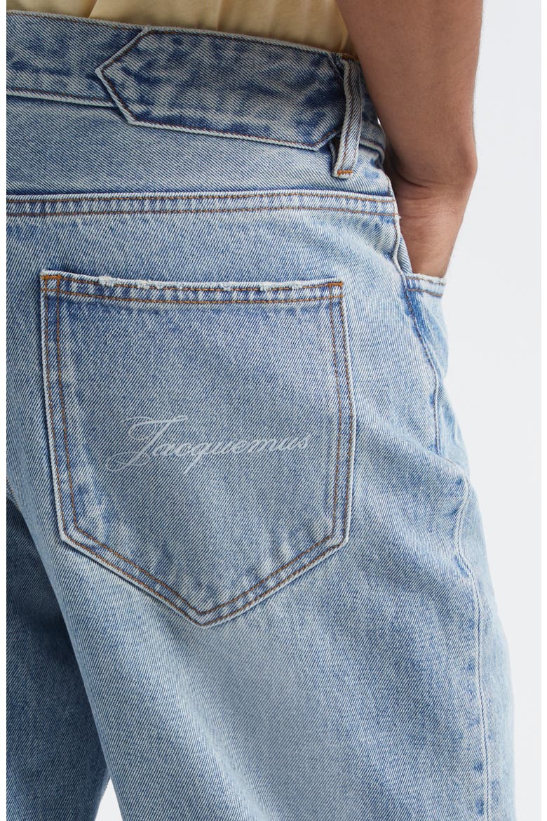 Le De-Nîmes Venice Straight Leg Jeans, Alternate, color, BLUE/ TABAC
