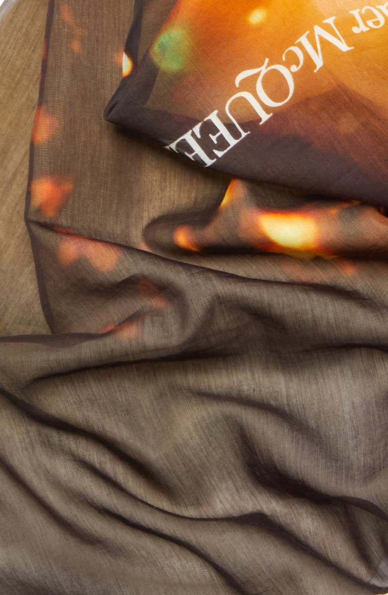 McQueen Sci-Fi Iris Cotton & Silk Square Scarf, Alternate, color, 7160 Sun/ Black