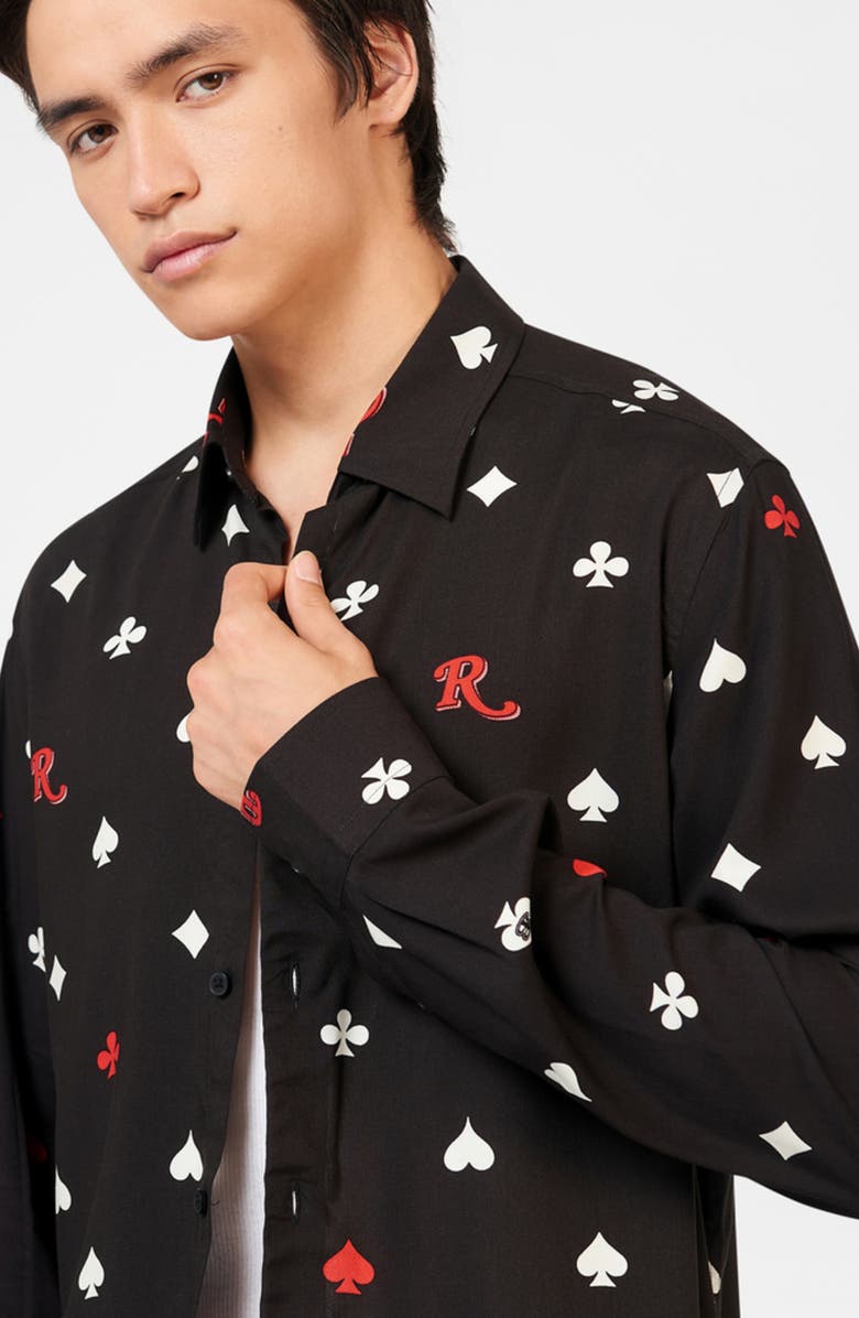 Ben Sherman Classic Fit Full Deck Print Button-Up Shirt, Alternate, color, 