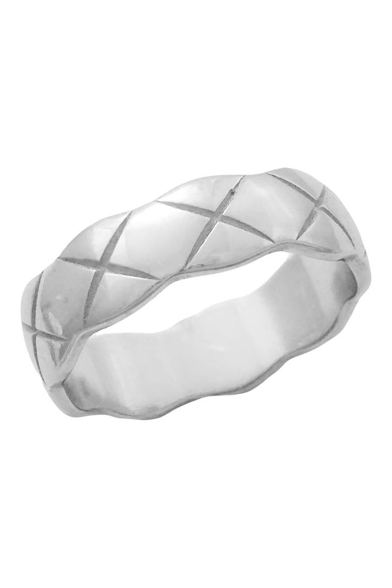 Sterling Silver Wavy Band Ring, Main, color, WHITE