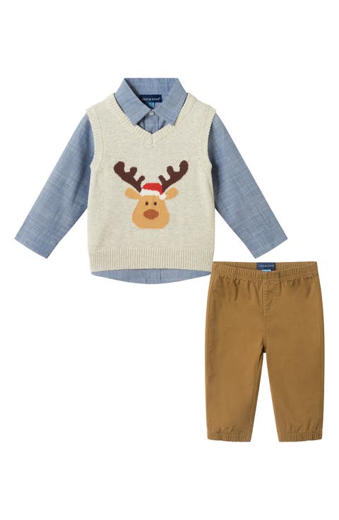 Kids' Button-Up Shirt, Vest & Pants Set (Baby)