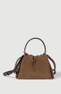 Brunello Cucinelli Mellow small bucket bag in suede with monili