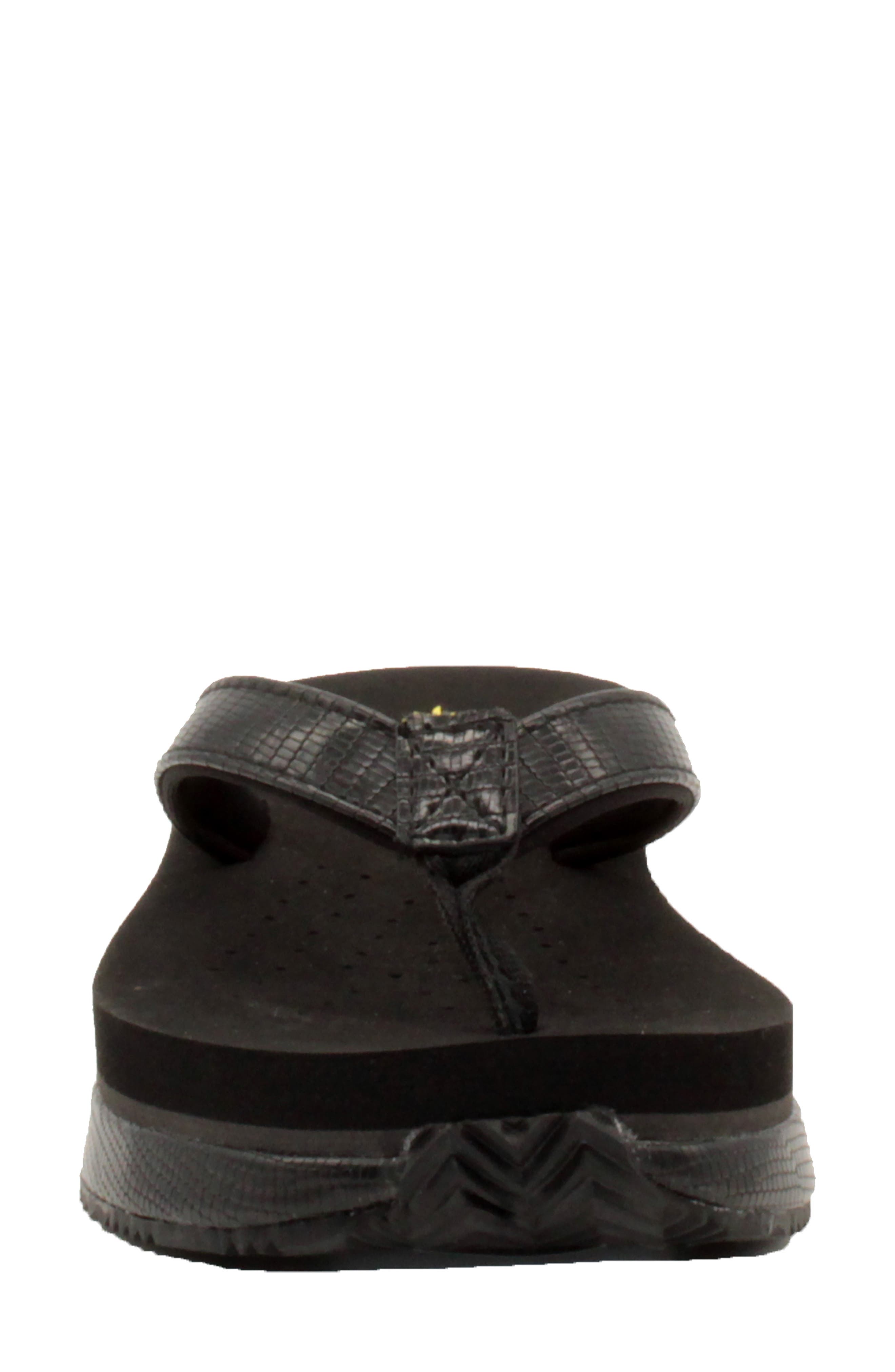 Untamed Flip Flop, Alternate, color, BLACK FAUX LEATHER