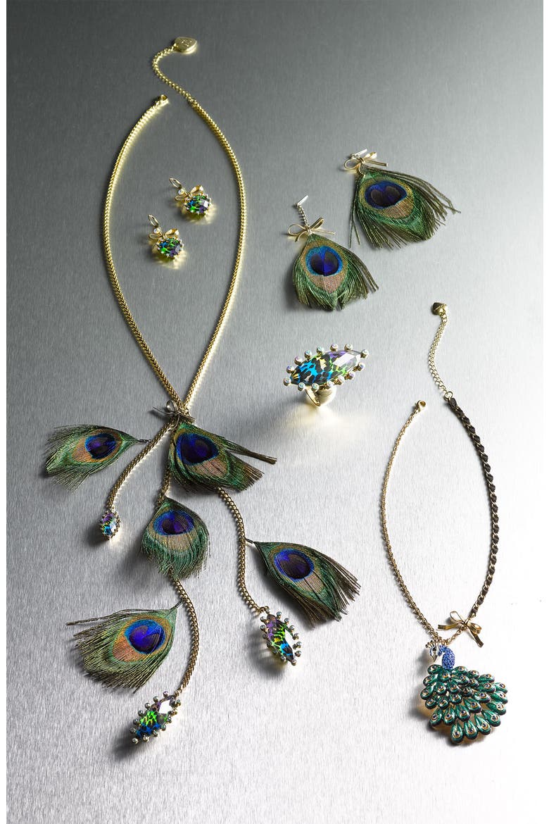 'Asian Jungle' Peacock Pendant Necklace, Alternate, color, PEACOCK MULTI