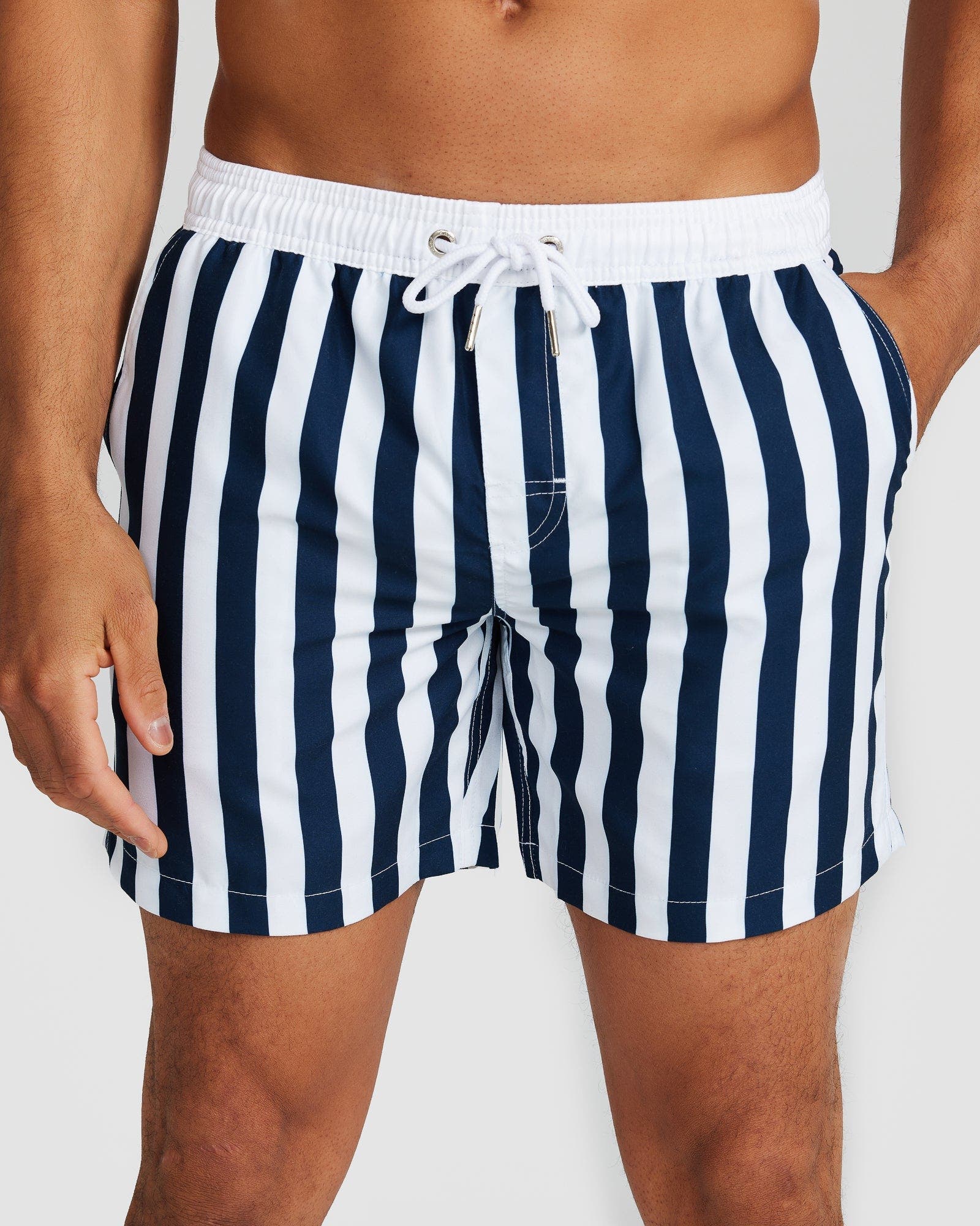 selected Navy & White Panel Stripe