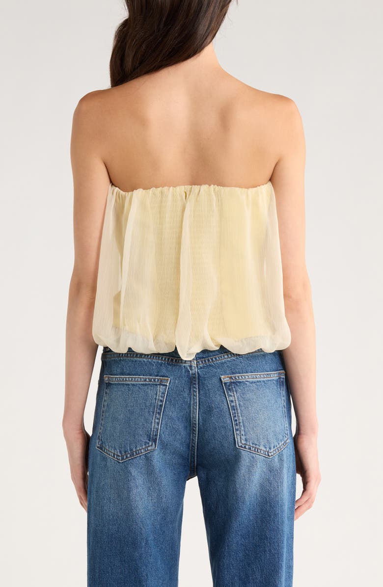 Reformation Sylvana Strapless Crepe Top, Alternate, color,