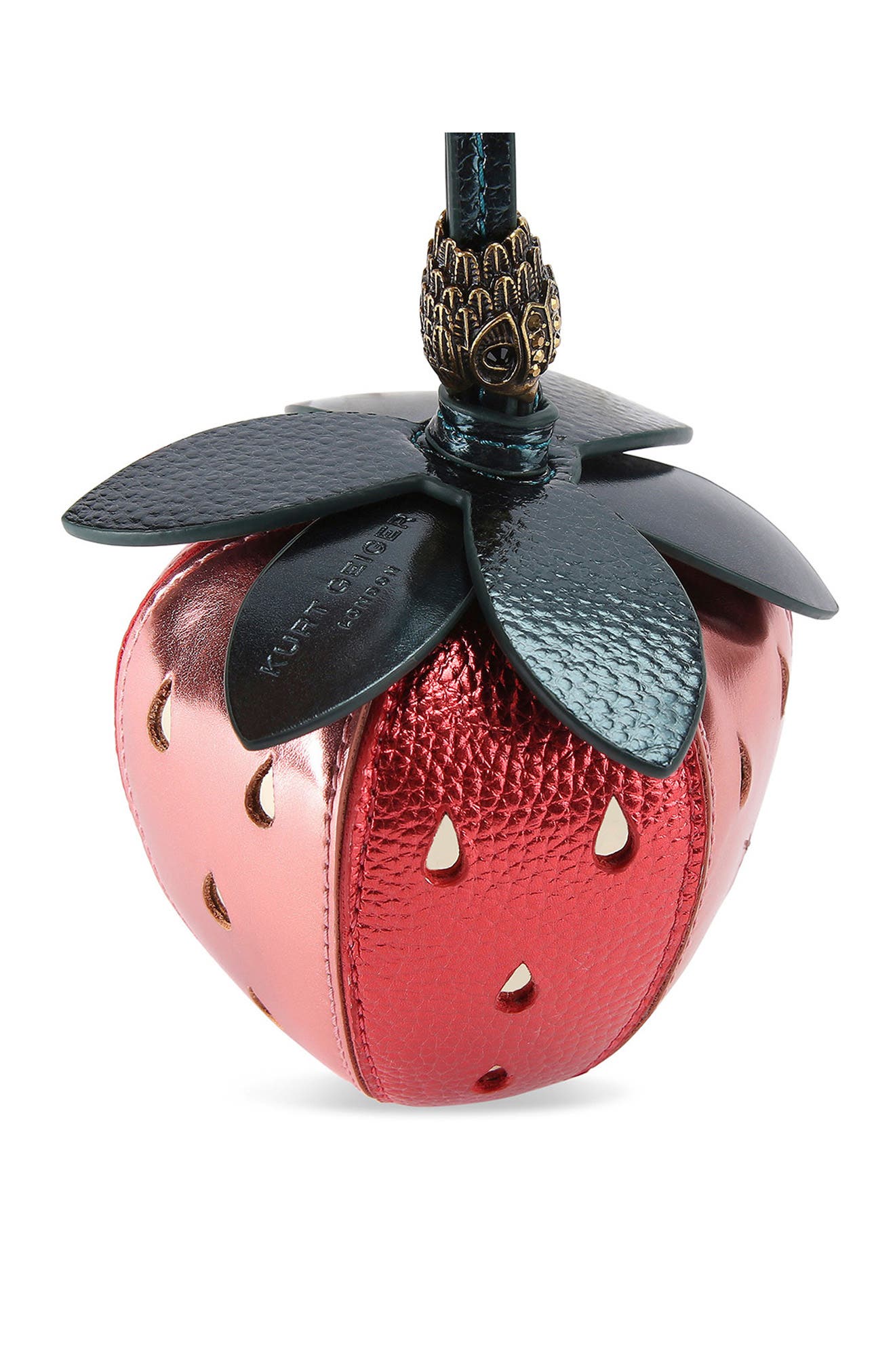 Kurt Geiger London Strawberry Leather Charm, Alternate, color, 