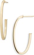 LANA 14K Yellow Gold Thin Oval Hoop Earrings