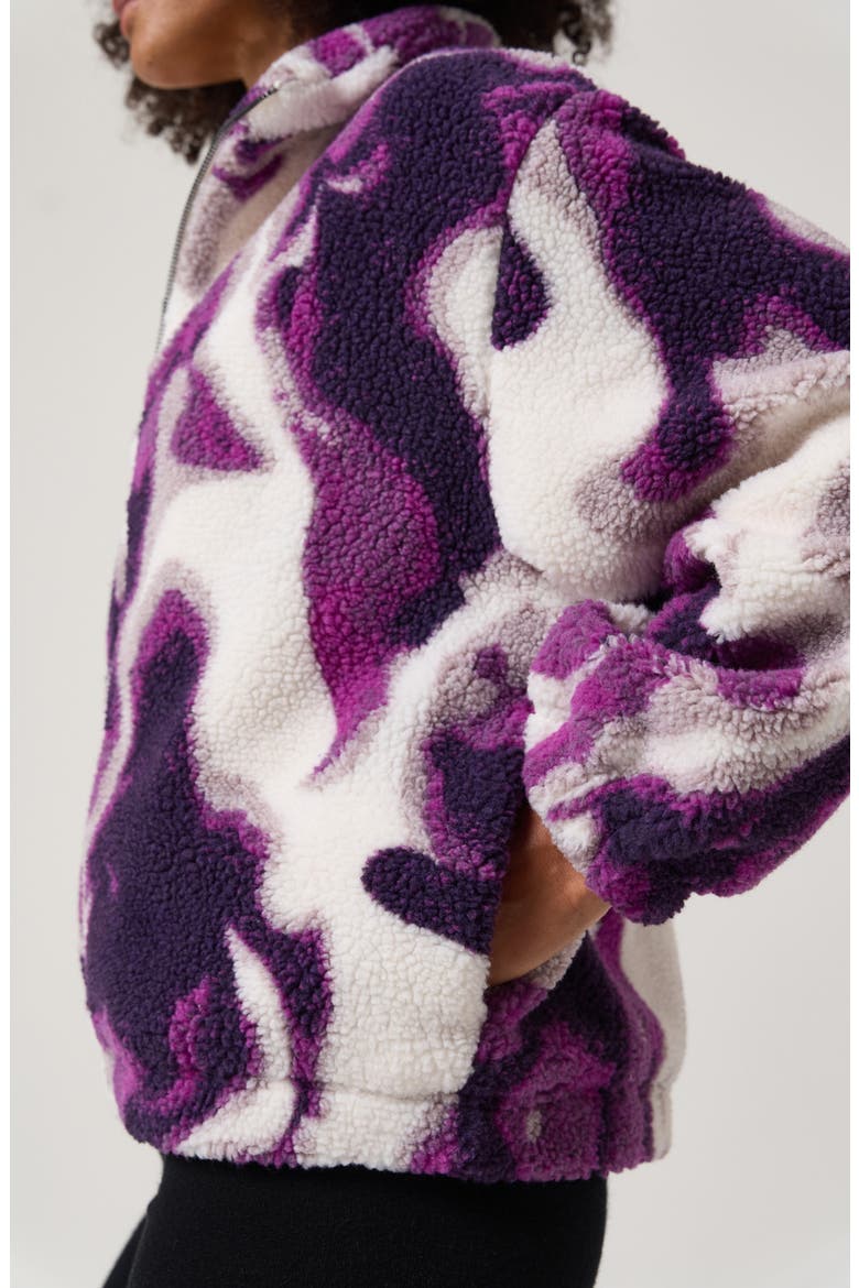Dreamscape Addison High Pile Fleece Jacket, Alternate, color, MULBERRY