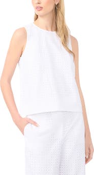 Halogen® Eyelet Embroidery Shell