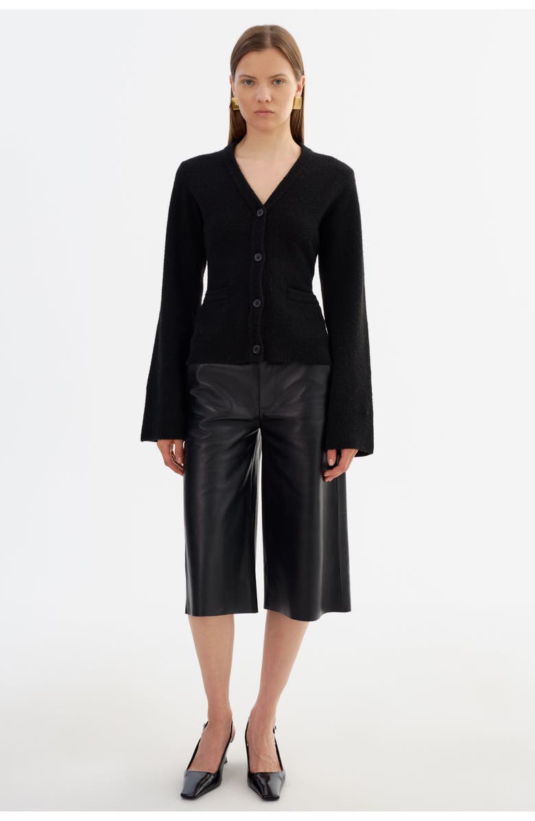 LAMARQUE Fiorella | Hourglass Knit Cardigan, Alternate, color, Black