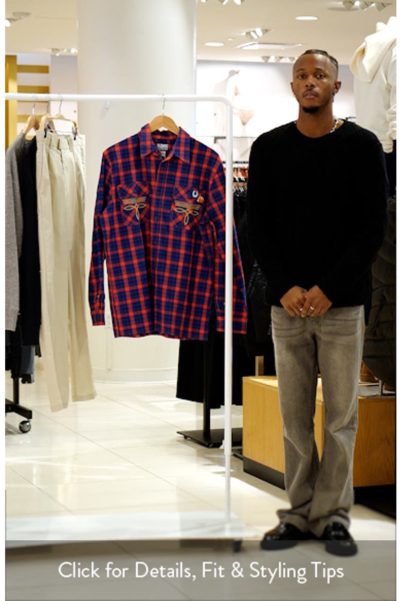 Dust Embroidered Plaid Flannel Button-Up Shirt video