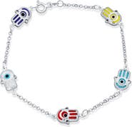 BLING JEWELRY Hamsa Evil Eye Chain Bracelet
