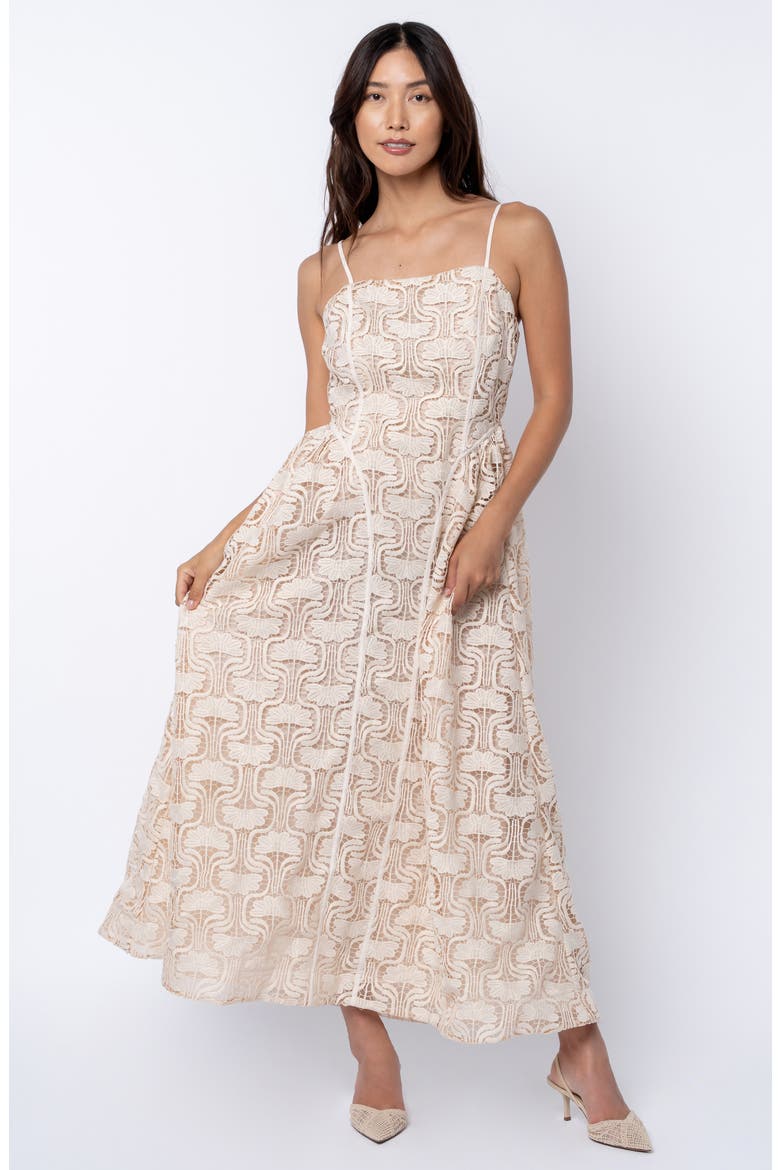 Amber Lace Midi Dress, Alternate, color, CREAM