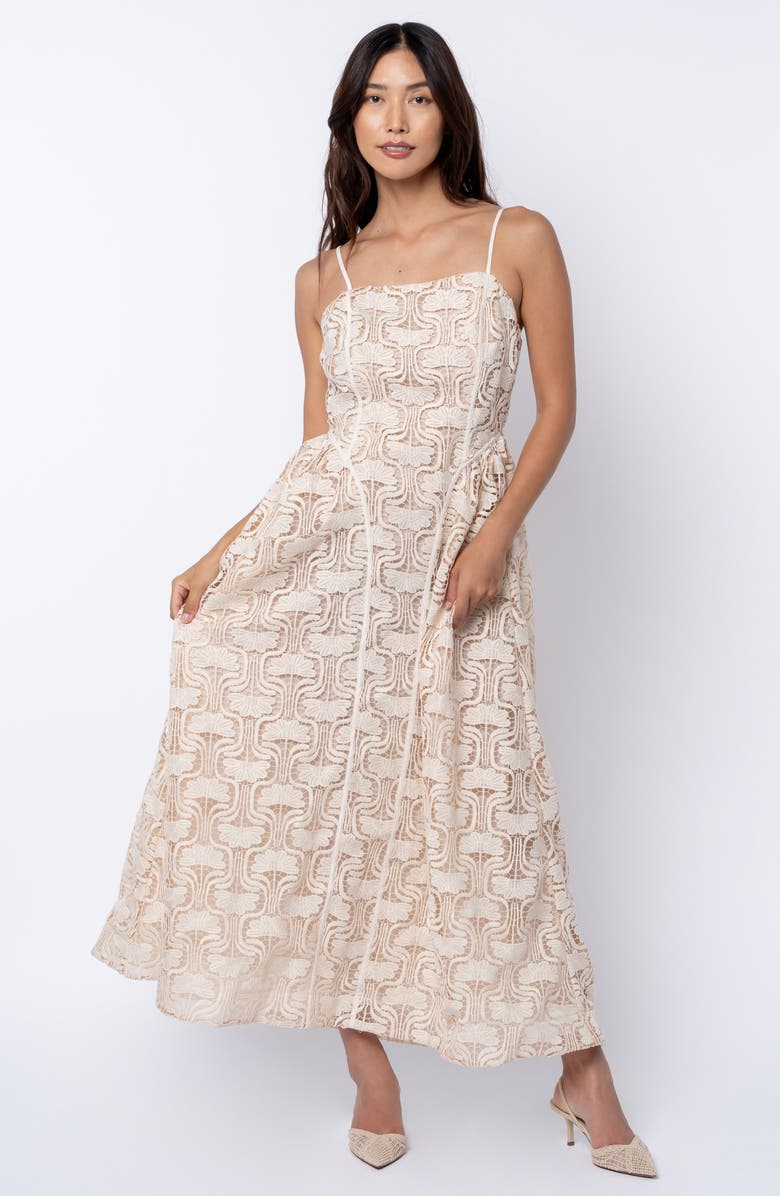 CIEBON Amber Lace Midi Dress, Alternate, color, Cream