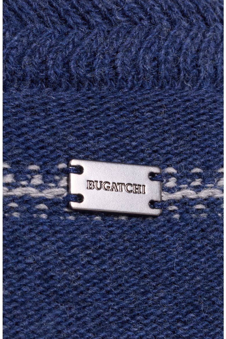 Grid Crewneck Wool & Cotton Sweater, Alternate, color, INK