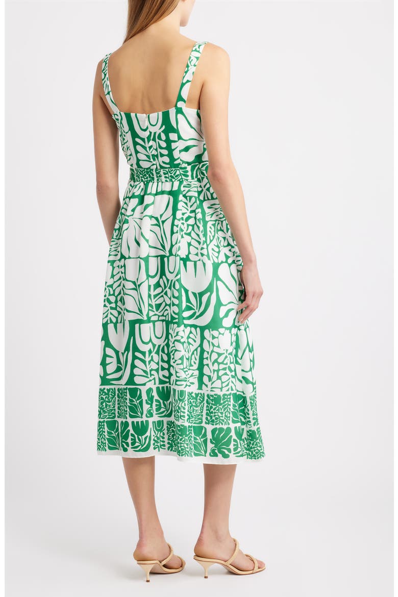 Mixed Print Dress, Alternate, color, GREEN WHITE