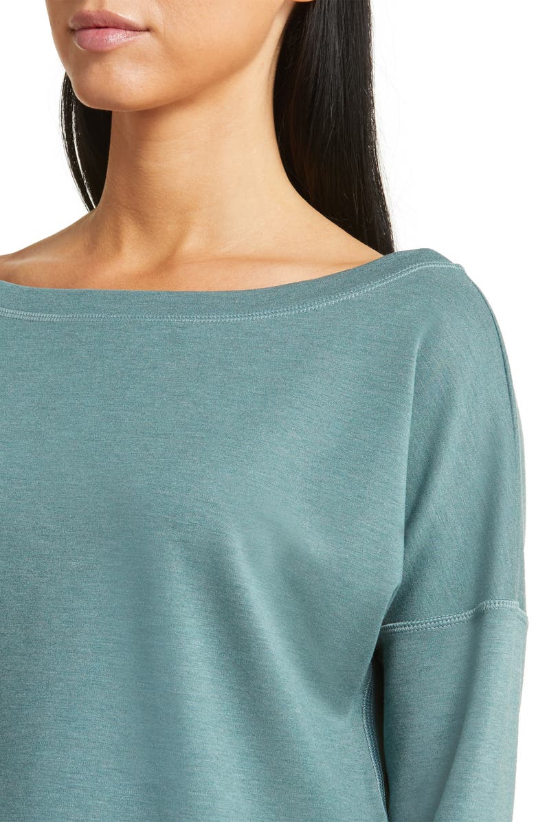 TravisMathew Portugal Boat Neck Sweatshirt, Alternate, color, Heather North Atlantic