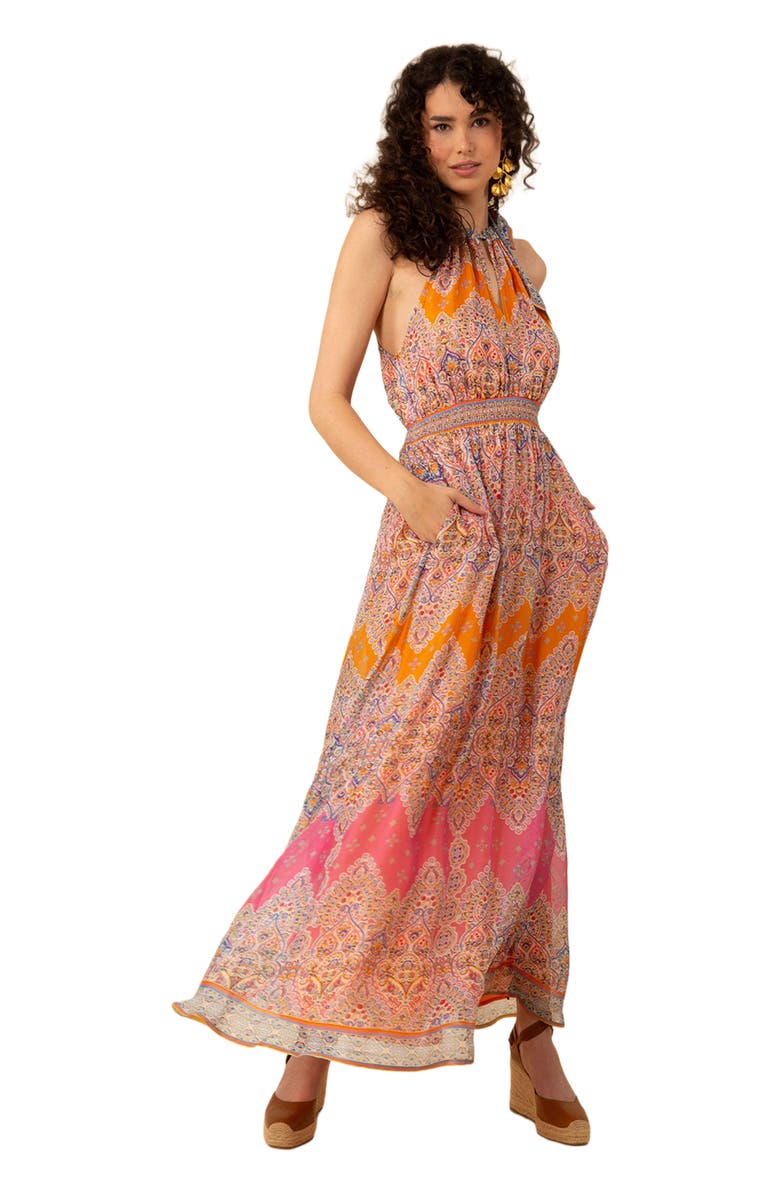 Hale Bob Vera Halter Maxi Dress, Alternate, color,
