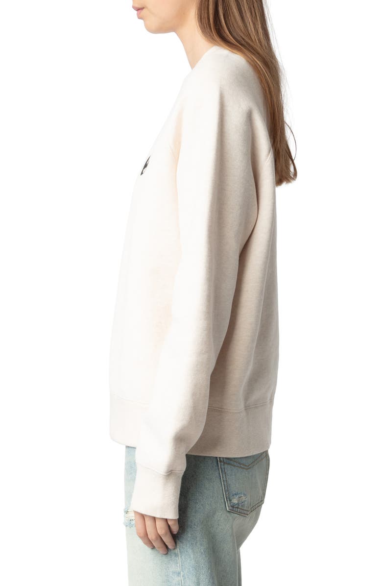 Zadig & Voltaire Upper Mo Heart Cotton Blend Sweatshirt, Alternate, color, 