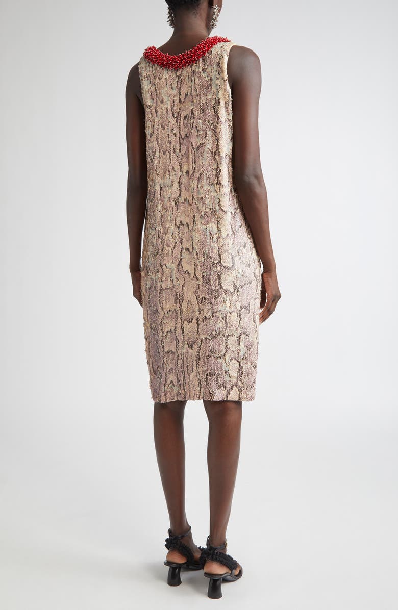 Dries Van Noten Debis Snakeskin Print Sequin Dress, Alternate, color, 