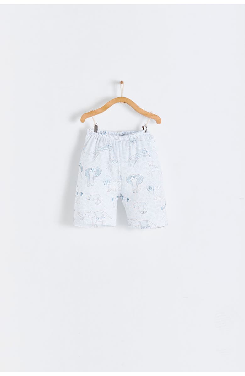 Babycottons Premium Peruvian Pima Cotton Manji Short Tee & Short Pajama Set for Little Kid, Alternate, color, Full Print