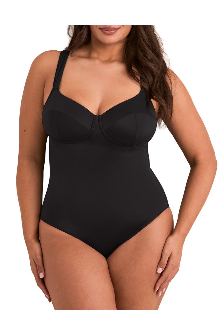 Cariba Swimwear One Piece Swimsuit, Main, color, Black