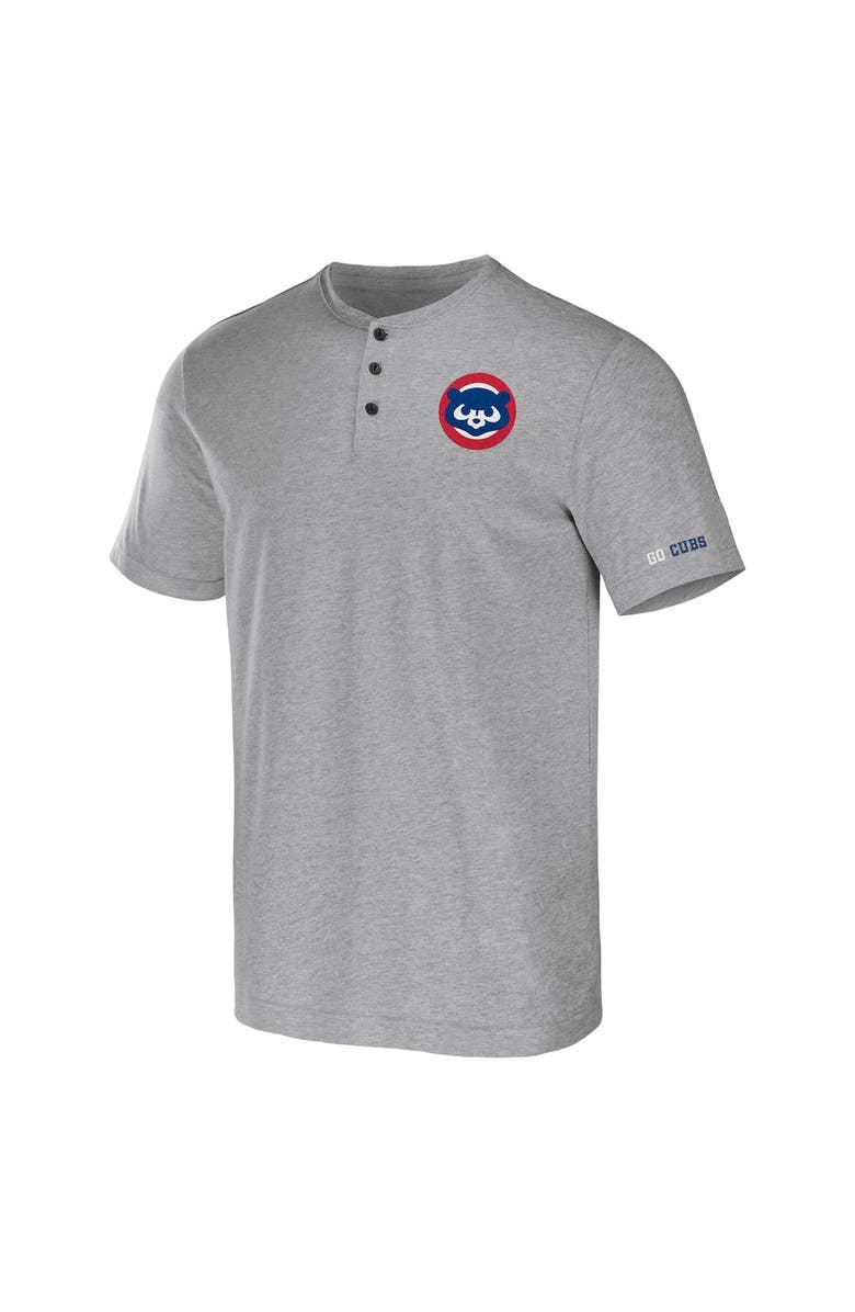 Darius Rucker Collection by Fanatics Men's Darius Rucker Collection by Fanatics Heather Gray Chicago Cubs Henley T-Shirt, Alternate, color, Heather Gray
